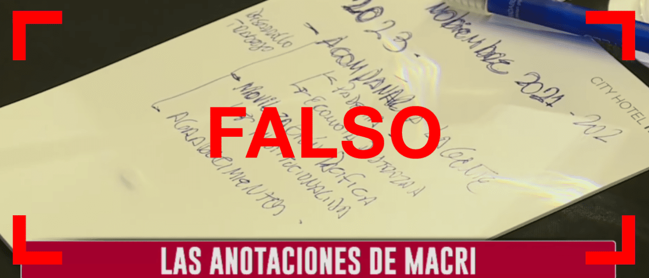 No, las anotaciones virales con errores ortográficos no son de Mauricio Macri