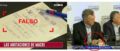 No, las anotaciones virales con errores ortográficos no son de Mauricio Macri