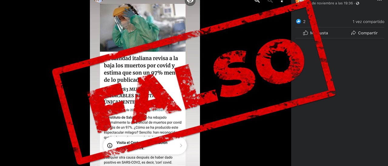 Es falso que Italia revisó las muertes por COVID-19 y  son un 97% menos que lo publicado