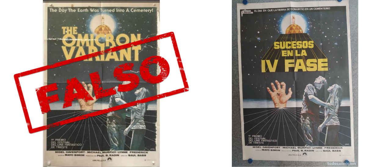 Es falso que existe una película llamada “La variante ómicron” y los pósters que circulan son un montaje