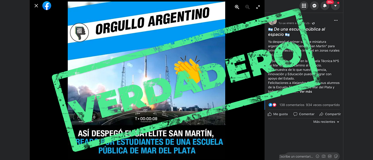 Es verdadero el despegue del primer satélite miniatura argentino “General San Martín”