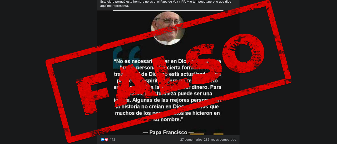 Es falso que el papa Francisco dijo que “no es necesario creer en Dios para  ser buena persona” - Chequeado