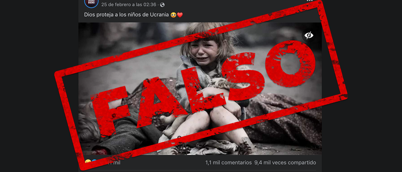 No, la imagen de la niña llorando en el piso no corresponde al conflicto bélico entre Ucrania y Rusia