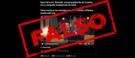 Es falso que el video de Zelensky disparando contra legisladores sea un spot de su campaña presidencial