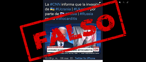 No, CNN no comunicó que la invasión de Ucrania causa miocarditis