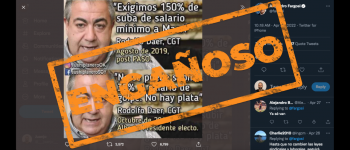 Es engañosa la placa con imágenes de Héctor Daer y frases referidas a los gobiernos de Mauricio Macri y Alberto Fernández