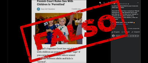 Es falso que la Corte Suprema de Finlandia dictaminó que el sexo con menores está permitido