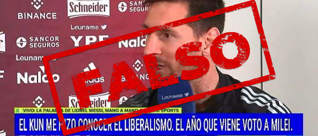 No, Lionel Messi no dijo: “El Kun me hizo conocer el liberalismo. El año que viene voto a Milei”