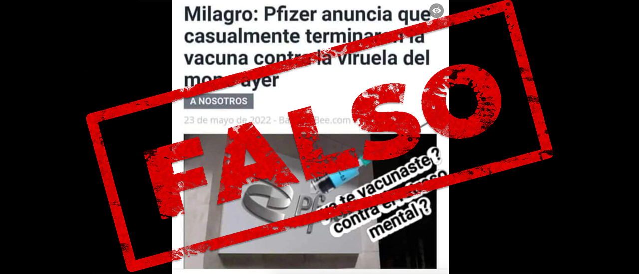 Es falso que Pfizer anunció la vacuna contra la viruela del mono