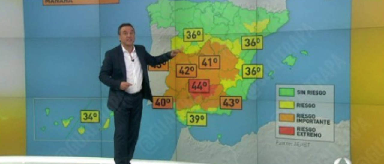 Es falso que se manipularon estos mapas del tiempo en España: uno muestra el nivel de alerta  meteorológica y el otro la temperatura máxima prevista