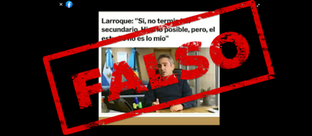 Andrés “Cuervo” Larroque no dijo: “Sí, no terminé el secundario. Hice lo posible, pero, el estudio no es lo mío”