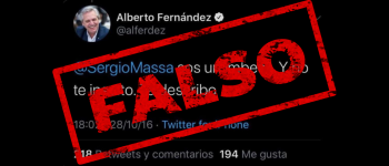 Este tuit de Alberto Fernández con insultos no estaba dirigido a Sergio Massa