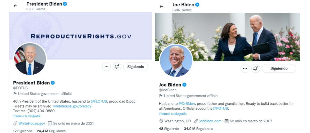 No, esta no es una cuenta del presidente Biden: cuidado con las cuentas parodias, que pueden desinformar