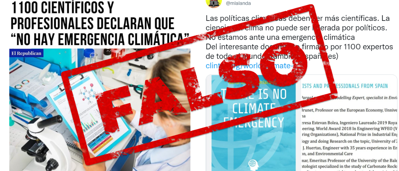 Es falso que “la crisis climática no existe” como afirma una declaración firmada por supuestos científicos
