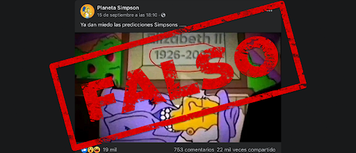Es falso que Los Simpsons predijeron el año del fallecimiento de la reina Isabel II