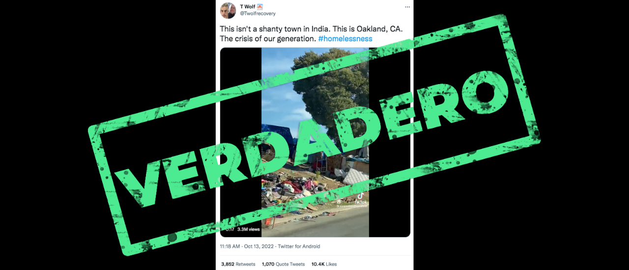 Es verdadero que hay campamentos de personas sin hogar en una ciudad de California, como se muestra en un video viral