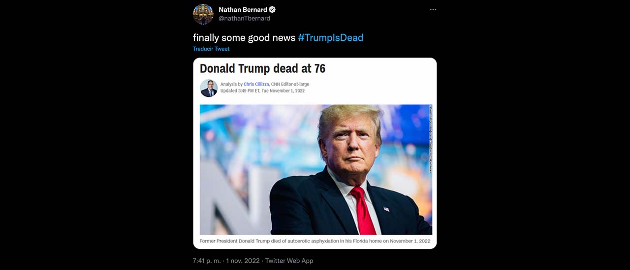 Es falso que Donald Trump murió el último 1 de noviembre