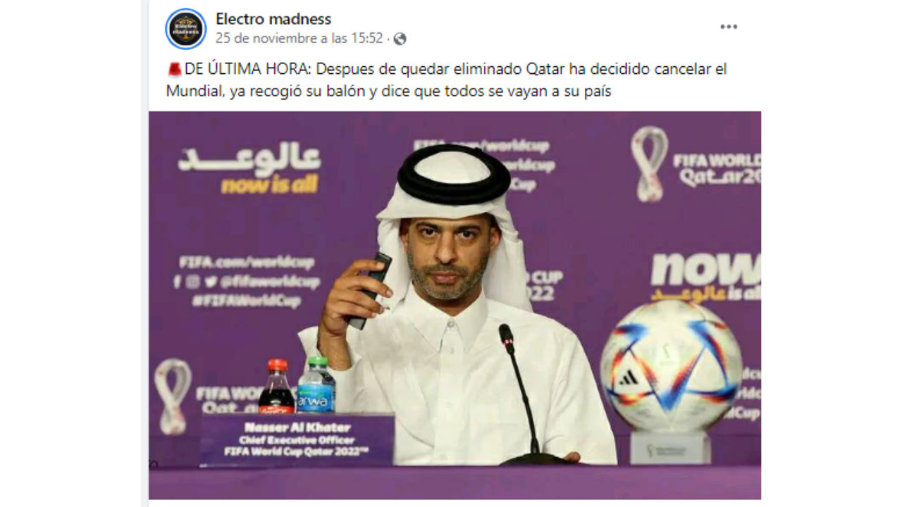 Es falso que Qatar decidió cancelar el Mundial tras quedar eliminado