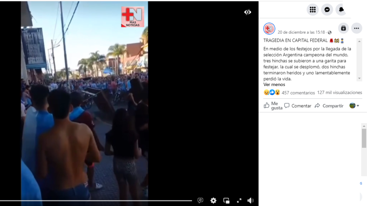 Es falso que un hombre murió tras caer de una garita, y el video que circula no ocurrió en la Ciudad