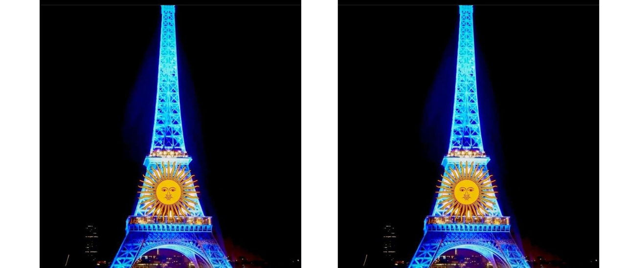 Non, la tour Eiffel n’a pas été illuminée aux couleurs de l’Argentine pour marquer la victoire de la Coupe du monde