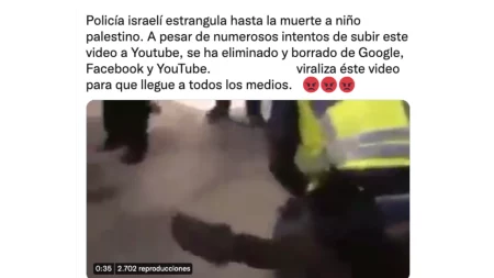 Es falso que este video muestra a un agente israelí estrangulando a un niño palestino