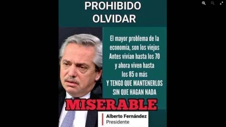 Es engañoso adjudicarle a Alberto Fernández la siguiente frase: “El mayor problema de la economía son los viejos”