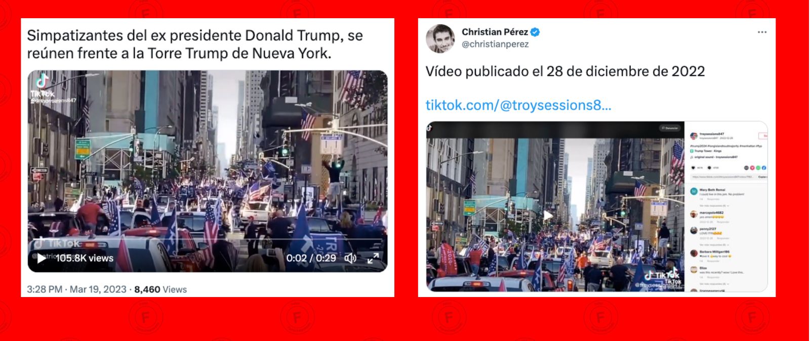 No, este video no es de una manifestación en respaldo a Donald Trump actual, es del 2020