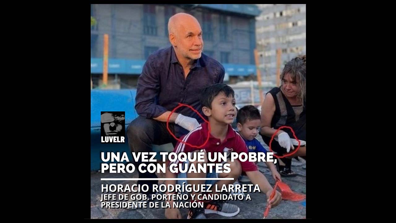 Es falso que Horacio Rodríguez Larreta usó guantes de látex “para tocar pobres”