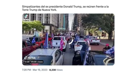No, este video no es de una manifestación en respaldo a Donald Trump actual, es del 2020
