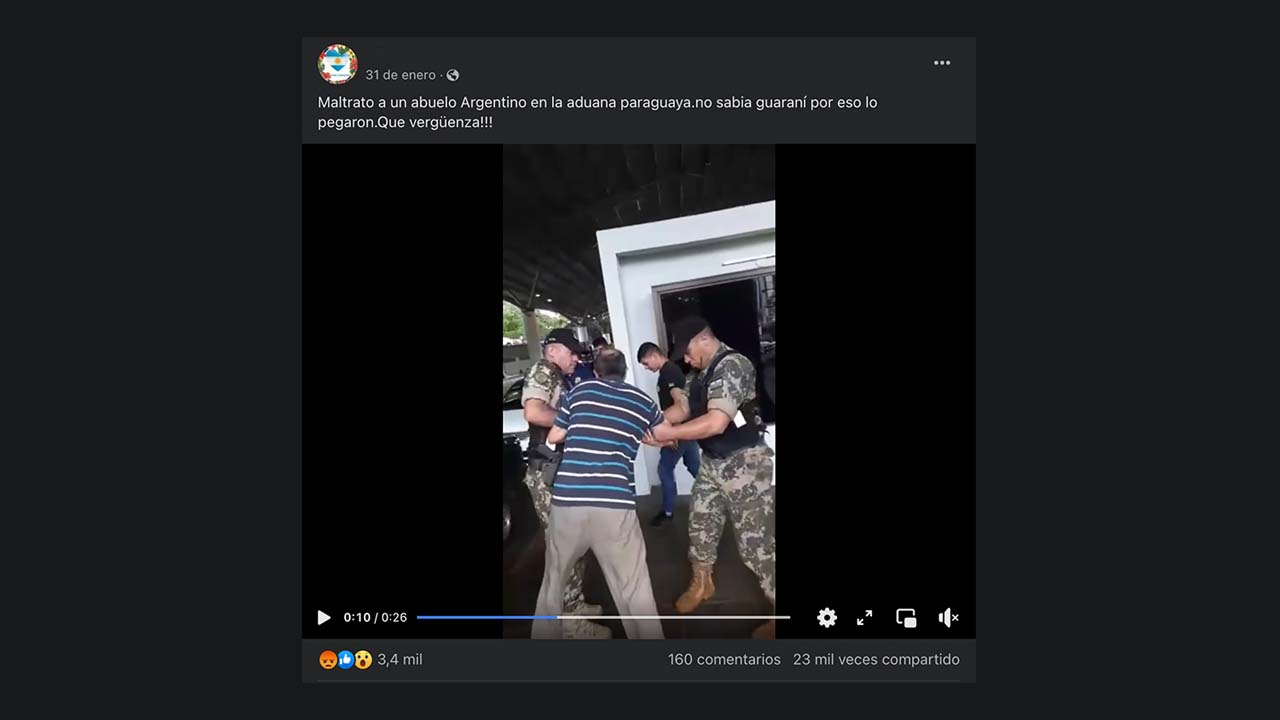 Es engañoso el video de militares paraguayos golpeando a un hombre: la agresión existió pero el ciudadano no es argentino sino paraguayo