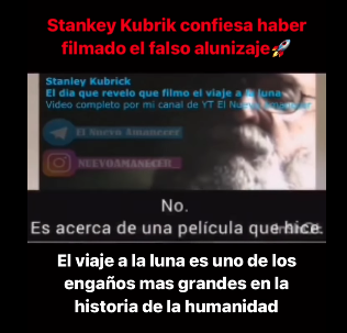 Es falso que Stanley Kubrick confesó en una entrevista haber filmado la llegada del hombre a la Luna