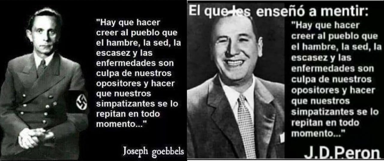 No, Juan Domingo Perón no dijo: “Hay que hacer creer al pueblo que el hambre, la sed, la escasez y las enfermedades son culpa de nuestros opositores”