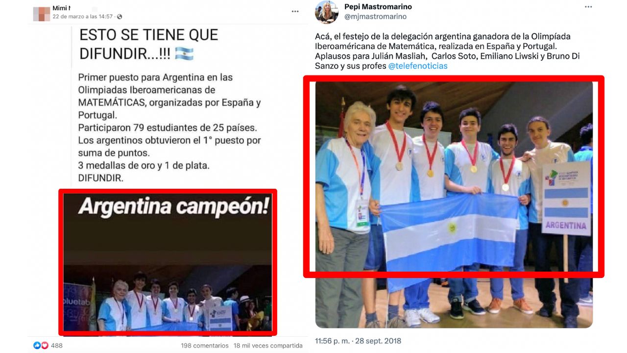 El posteo que afirma que Argentina ganó la Olimpíada Iberoamericana de Matemática está fuera de contexto: ocurrió en 2018