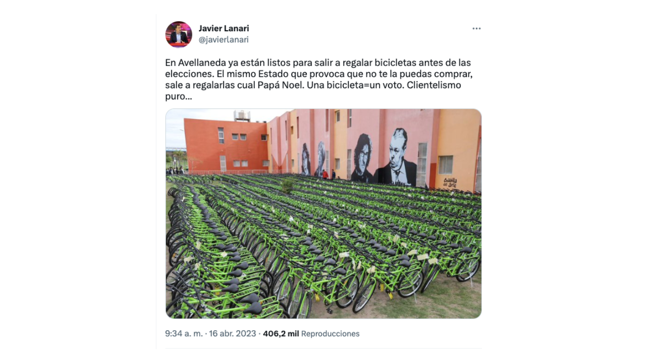 Es falso que en Avellaneda regalan bicicletas por las elecciones: es un programa municipal que se realiza todos los años desde 2018
