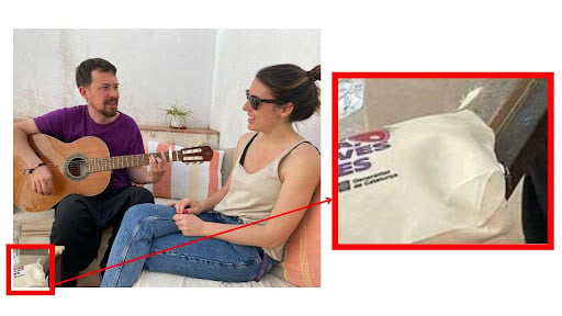 No, no hay una raya de cocaína en la foto que publicó la ministra española Irene Montero junto a Pablo Iglesias