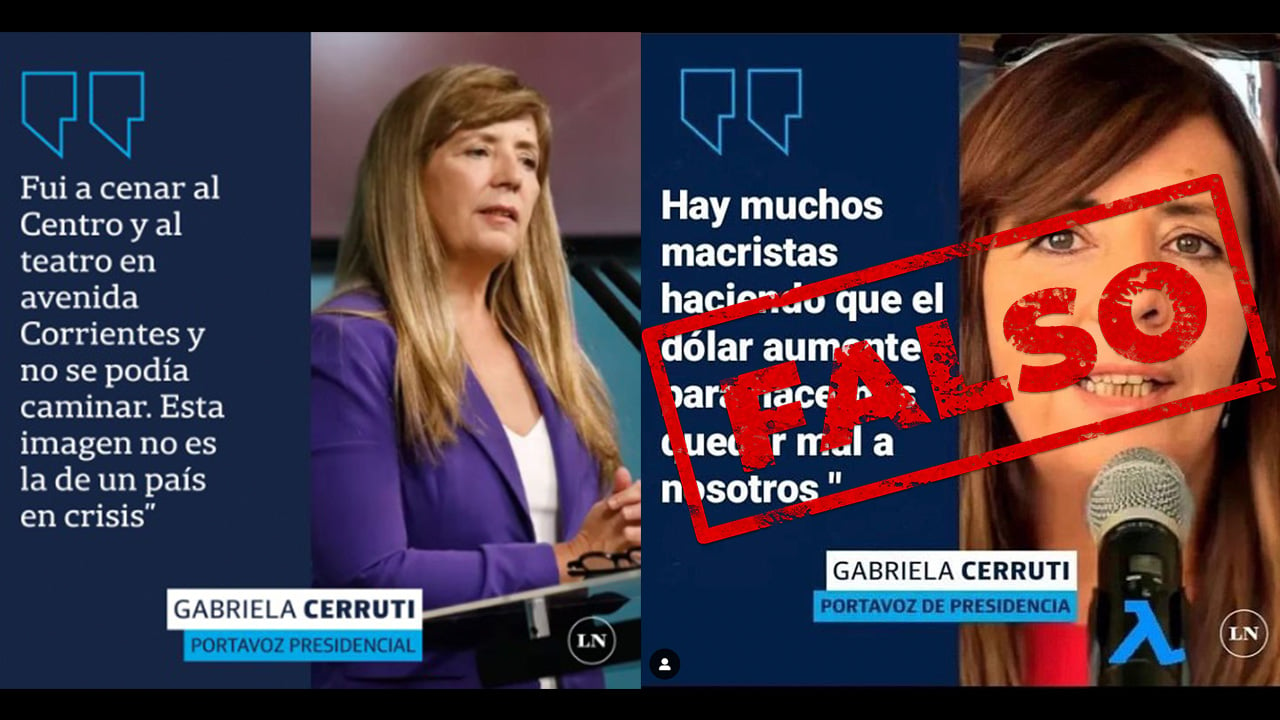 Son falsos estos posteos con citas de Gabriela Cerruti y no pertenecen a La Nación
