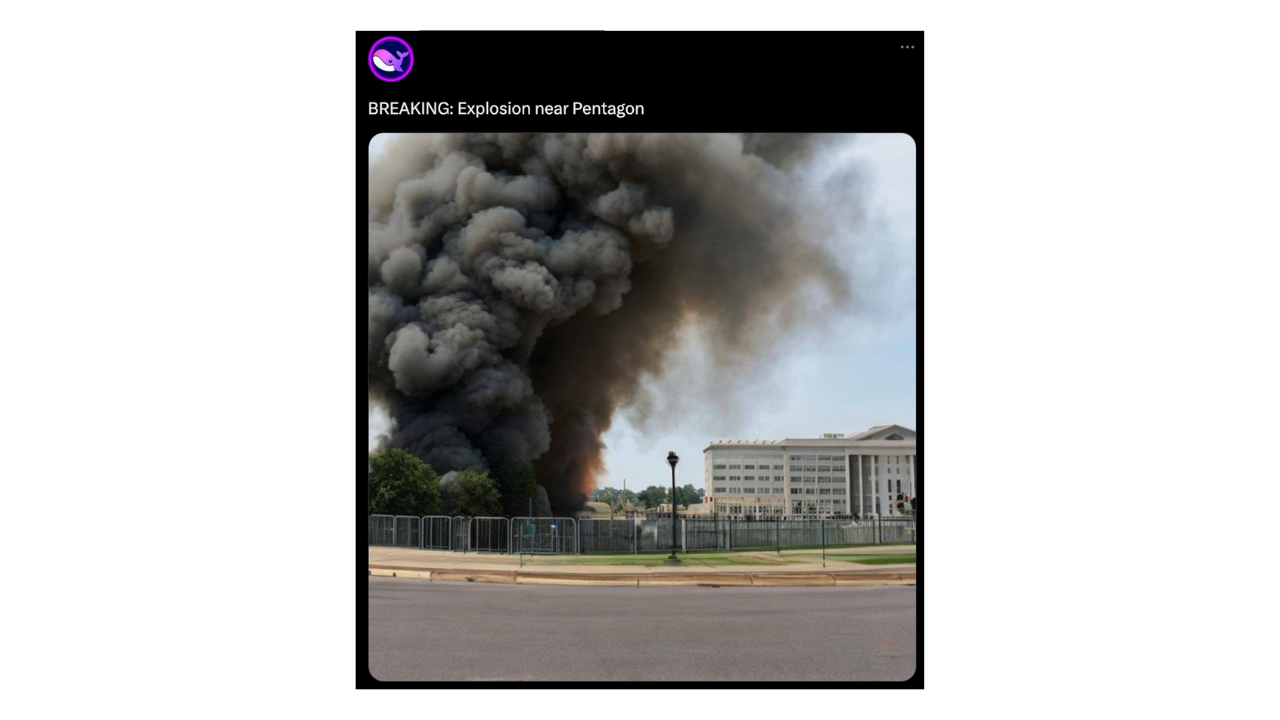 Es falso que hubo una explosión en el Pentágono: es una imagen creada con inteligencia artificial
