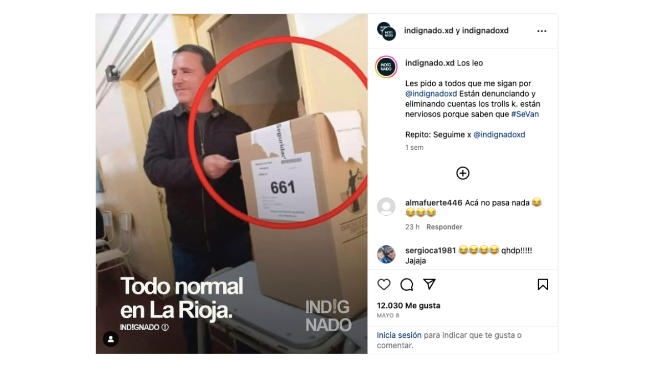 Es falso que la urna con una cinta rota en La Rioja confirme que se cometió fraude, como circula en redes