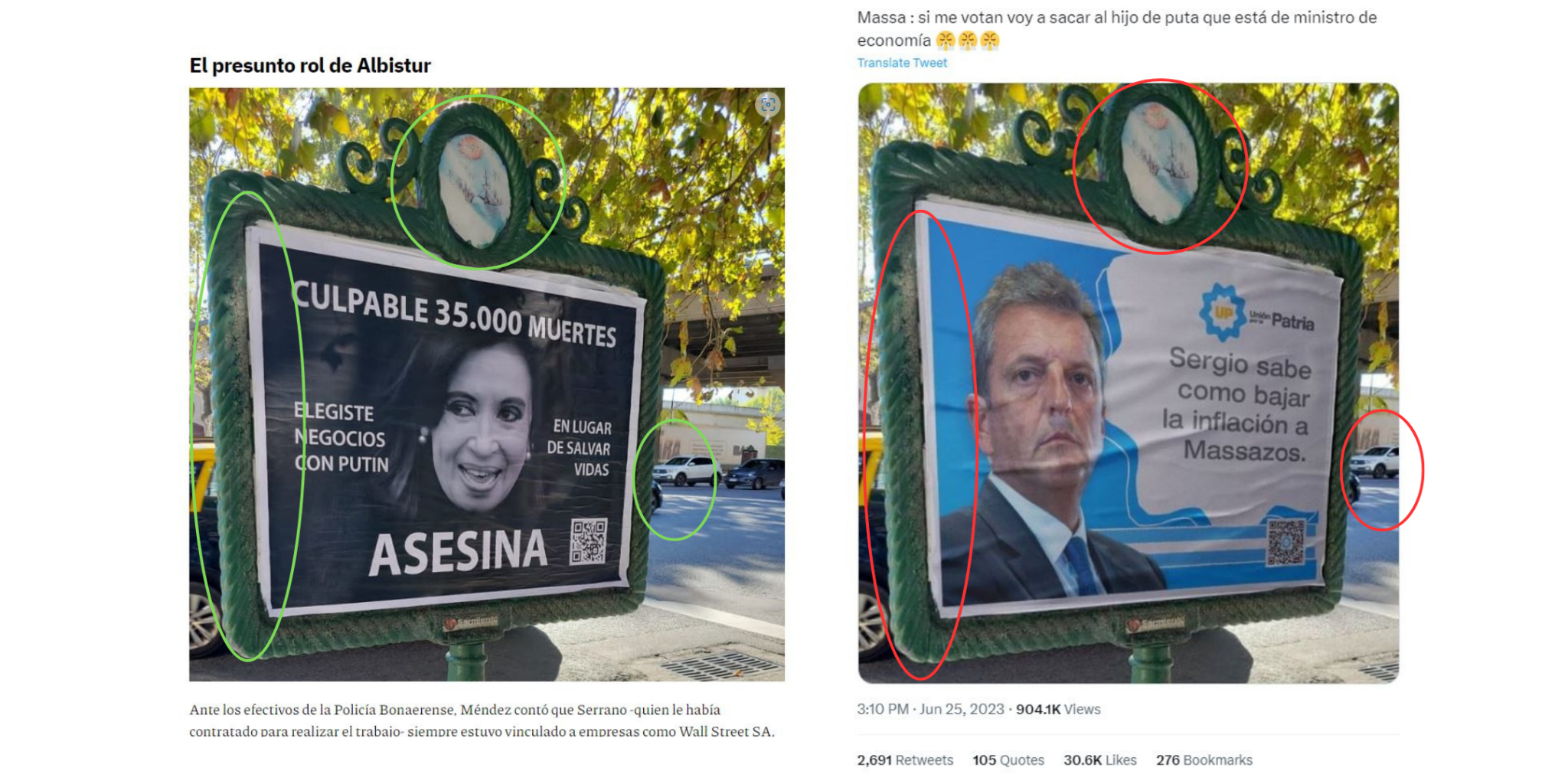 La campaña de Sergio Massa no divulgó un afiche en el que promete “bajar la inflación a Massazos”