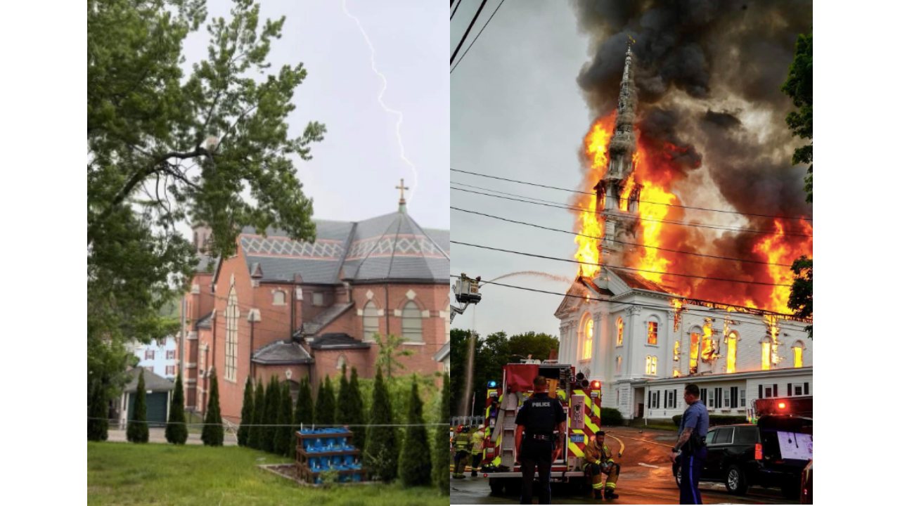 Es falso que hubo un incendio en una iglesia de Boston durante la celebración de una boda gay