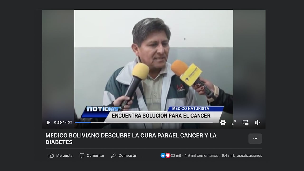 Es falso que un médico en Bolivia haya descubierto la cura contra el cáncer