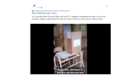 No, en una escuela de Salta no repartieron urnas con votos dentro como sugiere este video viral