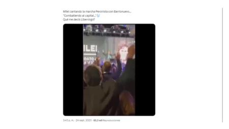 El audio del video que muestra a Javier Milei cantando la marcha peronista fue manipulado