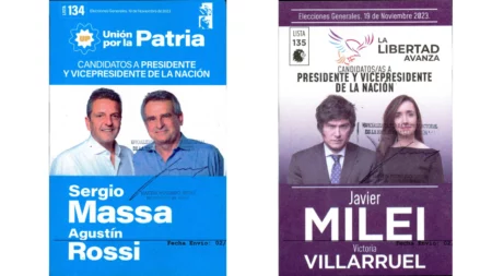 Así son las boletas oficiales de Sergio Massa y Javier Milei