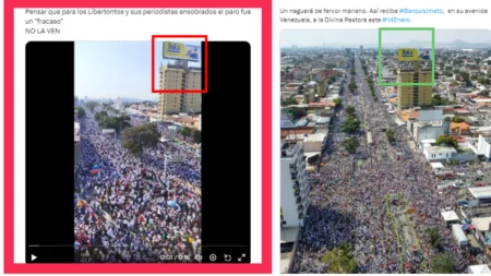 Este video no es del paro contra Milei, sino de una movilización religiosa en Barquisimeto, Venezuela