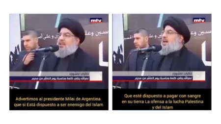 Es falso que el líder de Hezbollah amenazó al presidente Javier Milei en este video
