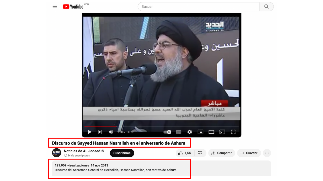 Es falso que el líder de Hezbollah amenazó al presidente Javier Milei en este video