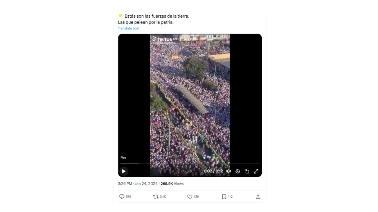 No, este video no es del paro general contra el gobierno de Javier Milei, sino de una manifestación religiosa en Venezuela