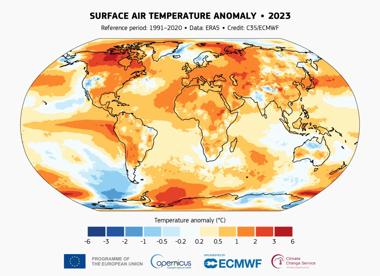 Cambio climático: el 2023 fue el año más caluroso registrado a nivel mundial