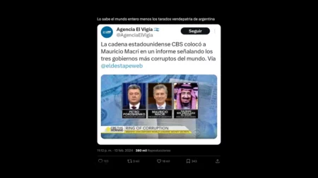 Es falso que el gobierno de Mauricio Macri fue señalado como uno de los “3 más corruptos del mundo” según una cadena de televisión estadounidense
